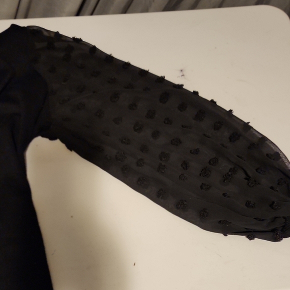 Black Boxy Embellished Blouse Sweatshirt - Picture 3 of 6